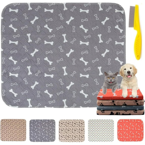 PuppyPad with Pheromones, Puppy Pad, PuppyPad Pee Pads, 100% Waterproof Reusable Washable Pee Pads for Dog & Cat, Absorbent/Leak-Proof/Anti-Slip Pet Training Pads for Home/Travel (Gray, XS 12×12in)