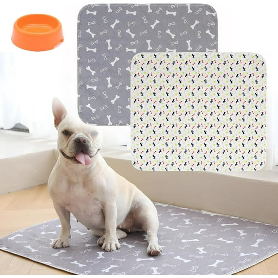 Puppypad Pee Pads with Pheromones, Reusable and Washable Puppy Pads, Leak-Proof Pet Training Pads for Dogs Indoor Use (Gray+White, L-32X35)