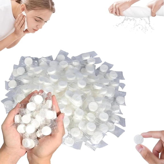 Puppyparagraph Compressed Towel Tablets, Pupyparraph Compressed Towel Tablets, Expands in Water, 20 * 22cm, Reusable Paper Towels, for Hotel Camping Backpacking (50)