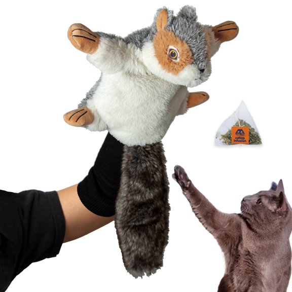 Pupr Pals Cat Wrestling Glove (infused) Hand Puppet With Tough Padding For Safe Interactive Play Protection To Stop Kitten Hands; Boredom-busting Exercise