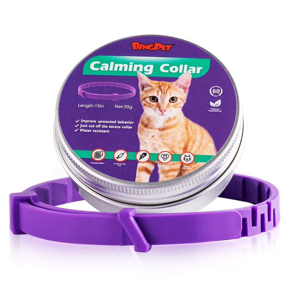 Pupteck 60 Days Cat Calming Collar, Anxiety Reduce Pet Collars for Cats ...