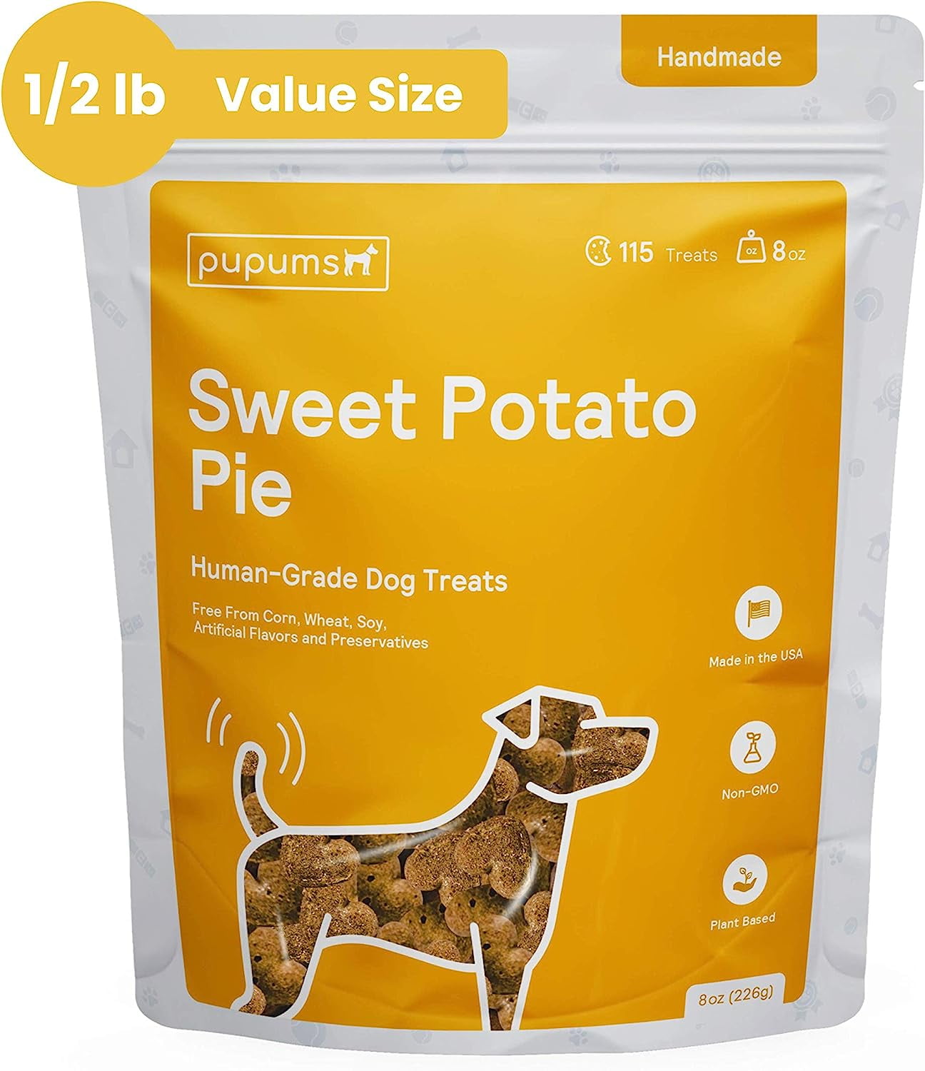 Pupums Healthy Sweet Potato Dog Treats All Natural Dog Biscuits with