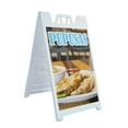 thumbnail image 1 of Pupusas 24" x 36" Double Sided A-Frame Sidewalk Sign Includes 2 Plastic Inserts Foldable Portable White Signicade Sandwich Board Authentic Salvadoran Cuisine Freshly Made Food, 1 of 6