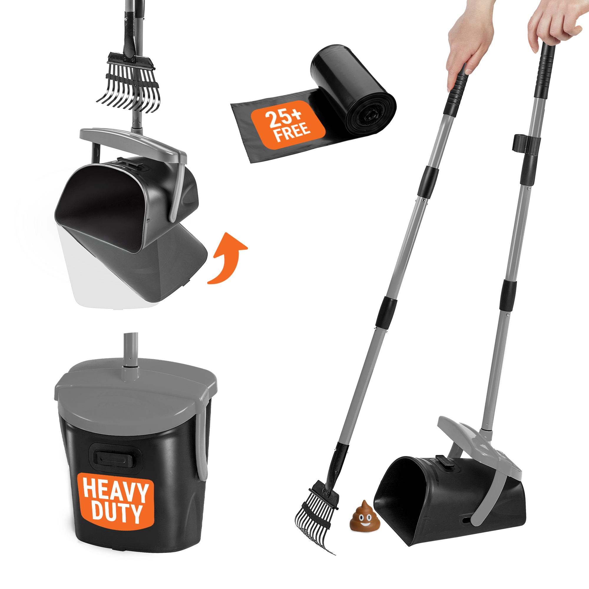 Precision Little Stinker Heavy Duty Poop Scoop , Small Pan W/ Spade