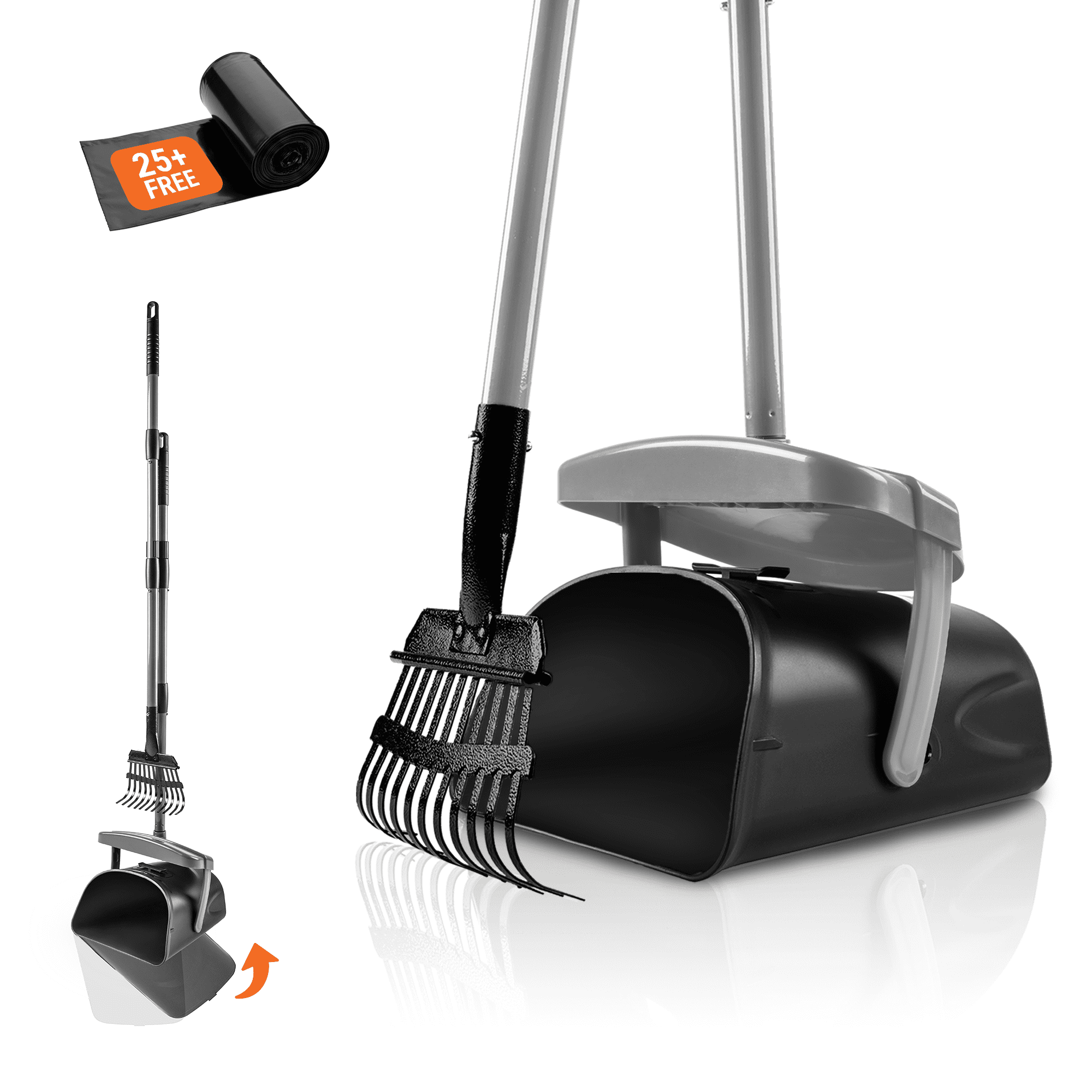 Pupzle Dog Pooper Scooper for Large Dogs with Poop Rake, Heavy Duty