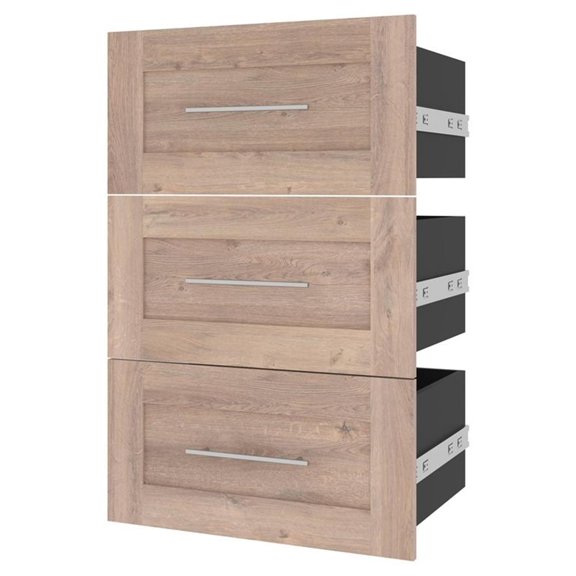Pur 3 Drawer Set for Pur 25W Closet Organizer in Rustic Brown - Engineered Wood