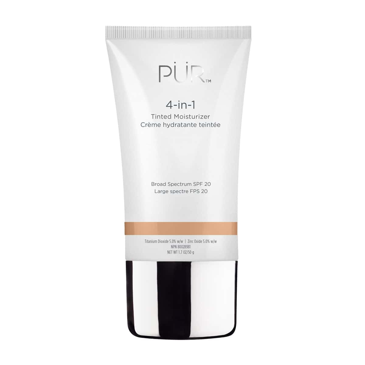 Pur 4-In-1 Tinted Moisturizer Liquid Foundation Makeup, Broad Spectrum SPF 20, Tan-TN5, 1.7 oz