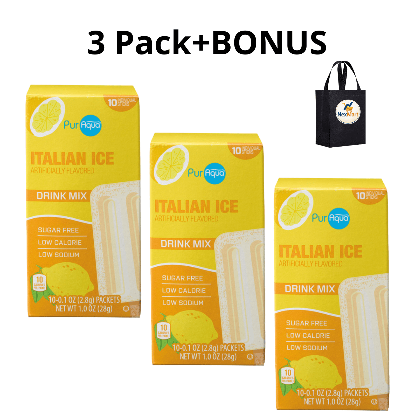 その他 ICEICE19 Pur Aqua Drink Mix Lemon Italian Ice Artificially Flavored Sugar