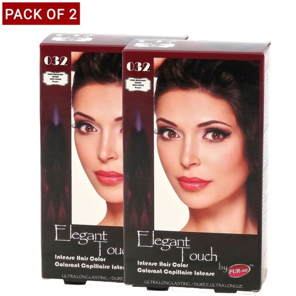 Pur-Est Hair Color #032, 0.14kg - Dark Mahogany Brown - Pack of 2