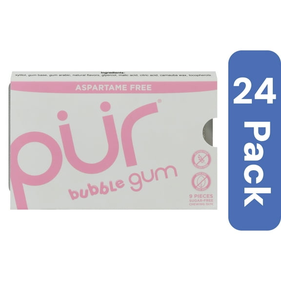 Pur Gum Bubblegum 9 Pieces (Pack Of 24)