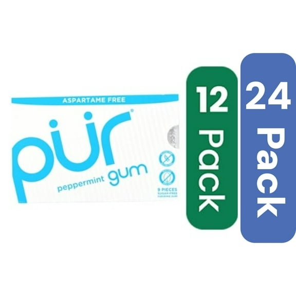 Pur Gum Peppermint 9 Pieces (Pack of 24)