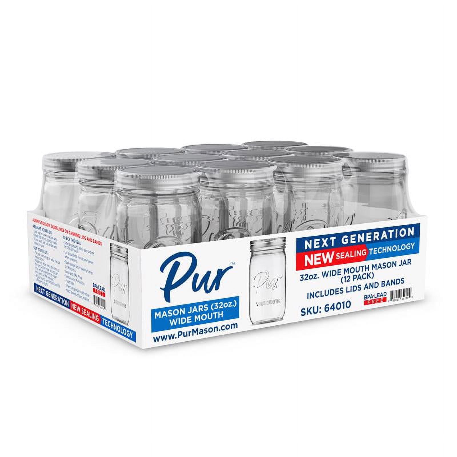 Pur Mason Wide Mouth Mason Jar 32 oz 12 pk