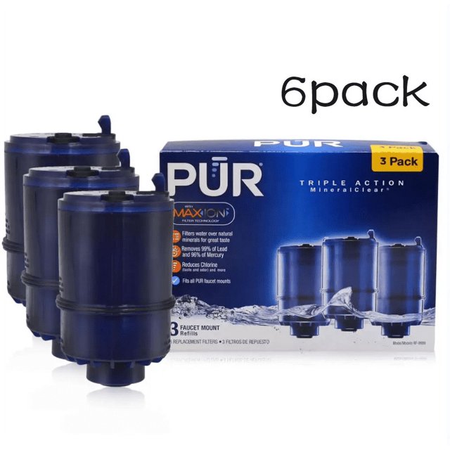 6 Pack Pur® RF9999 Water Filter Replacement NSF Certified for Faucet