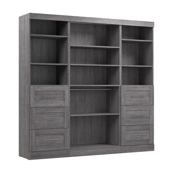 Pur by Bestar 86" Storage Kit in Bark Gray