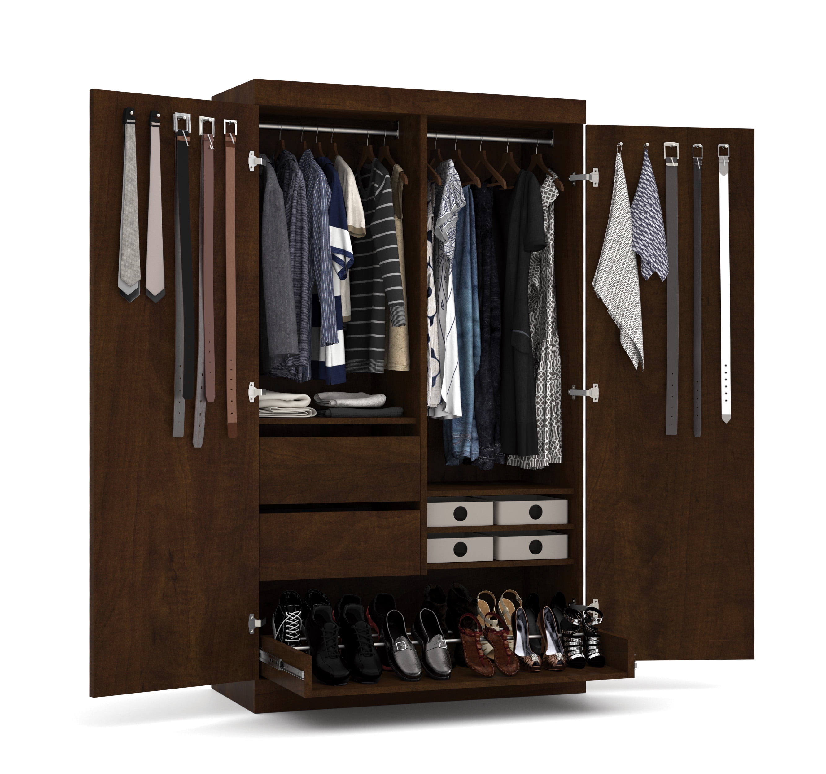 Pur by Bestar Pullout Armoire in Chocolate Walmart