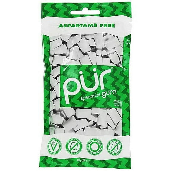 Pur spearmint Chewing Gum, 55 count per pack -- 12 per case