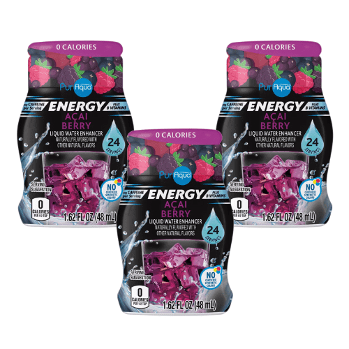 PurAqua Acai Berry Energy Liquid Water Enhancer 3 Pack 1.62 fl oz