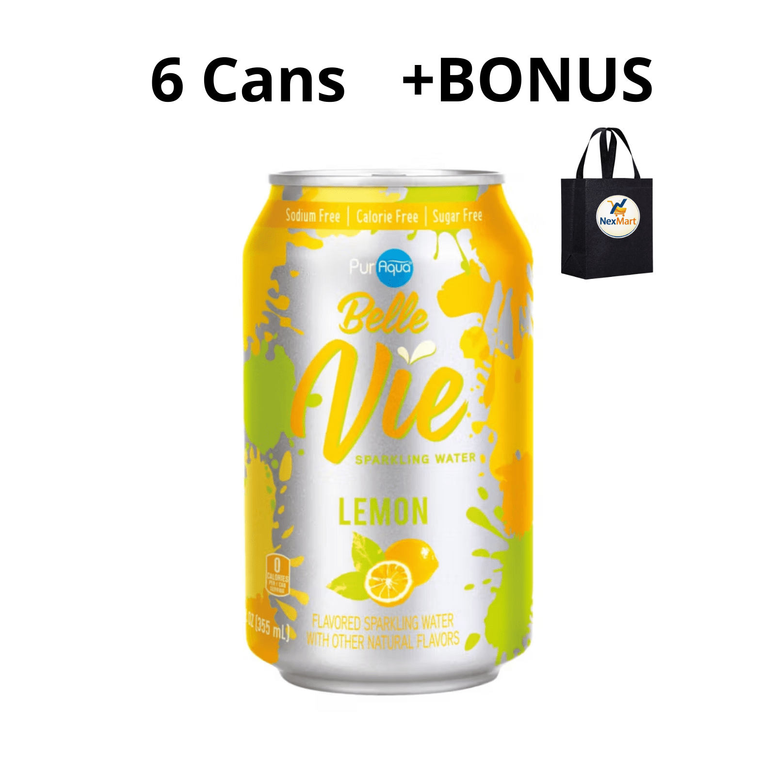 PurAqua Belle Vie Sparkling Flavored Water Lemon Sodium Free
