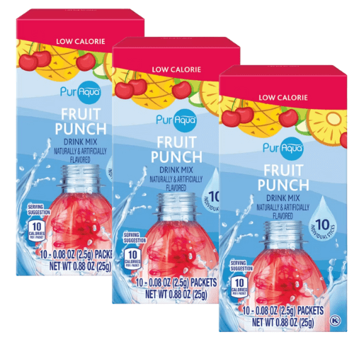 PurAqua Fruit Punch Drink Mix, 10 count - 3 PACK