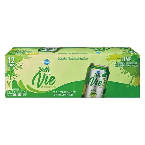 PurAqua Lime Belle Vie Sparkling Flavored Water - 12 pack, 12 fl oz