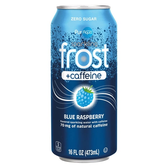 PurAqua Sparkling Frost Caffeine Blue Raspberry 16 fl oz 12 CANS