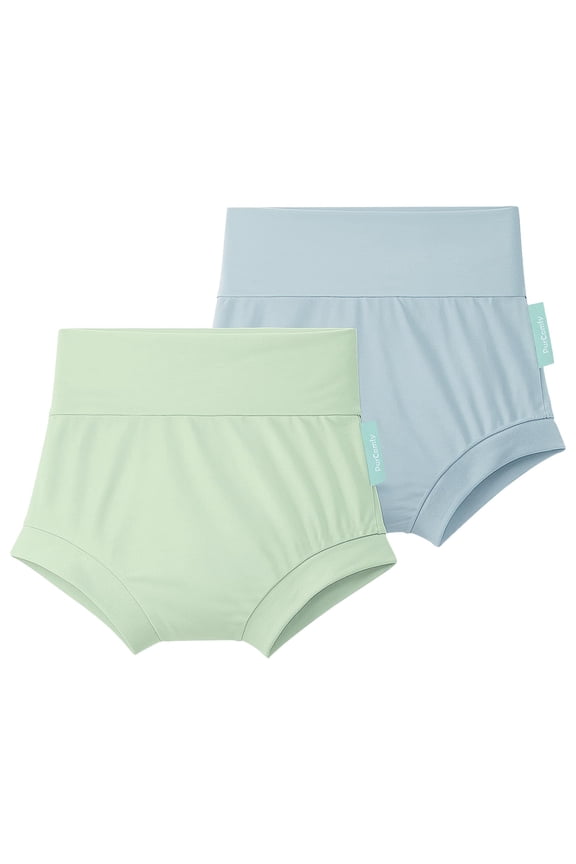 Baby Bloomers Bummies, Soft Bamboo Viscose High Waist Belly Shorts & Diaper Cover for Infant Toddler Girls Boys, 2-Pack