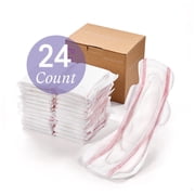 PurComfy Premium Postpartum Pads with Wings Extra Long Maternity Pads Large Maximum Absorbency Post-partum Incontinence Pads Ultra Soft Heavy Flow Secure Leak Protection After Birth Pads, 24 Count