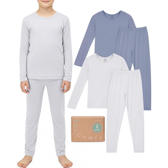 PurComfy SuperSoft Long Sleeve Toddler Pajamas, Premium Bamboo Viscose for Breathable Comfort, Boys & Girls Bamboo PJs, Toddler Long Sleeve Pajama Set, 18-24 Months