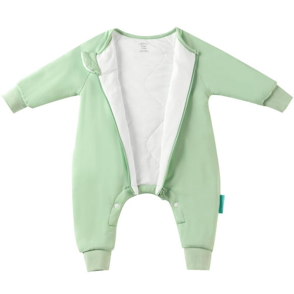 PurComfy Supersoft Baby Safe Sleep Sleepsuit, Zipper   Snap for Easy Diaper Changes 3-6 Months, Sage