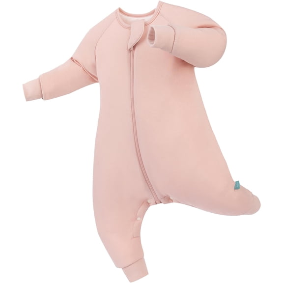 PurComfy Supersoft Baby Safe Sleep Sleepsuit, Zipper   Snap for Easy Diaper Changes 6-15 Months, Blush