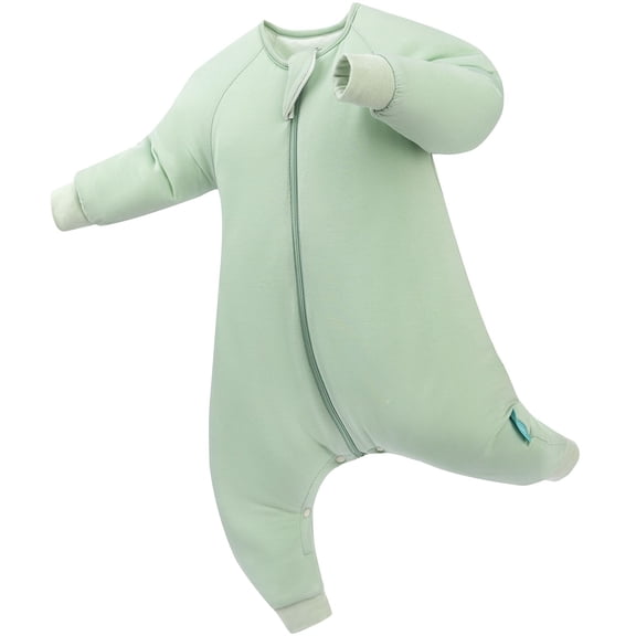 PurComfy Supersoft Baby Safe Sleep Sleepsuit, Zipper Snap for Easy Diaper Changes 6-15 Months, Sage