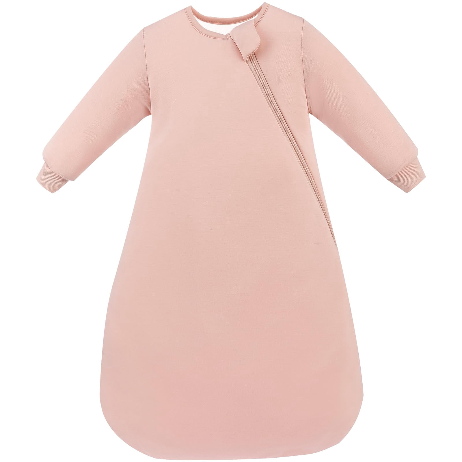 PurComfy Supersoft Long Sleeve Sleep Sack 1.0 TOG, Premium Baby Sleeping Bag 2-Way Zipper Sleep Sack with Sleeves 15-24 Month, Blush