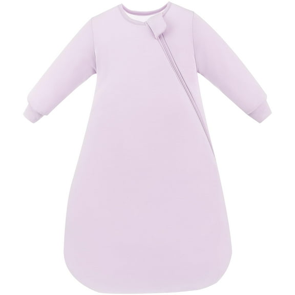 PurComfy Supersoft Long Sleeve Sleep Sack 1.0 TOG, Premium Baby Sleeping Bag 2-Way Zipper Sleep Sack with Sleeves 15-24 Month, Lilac