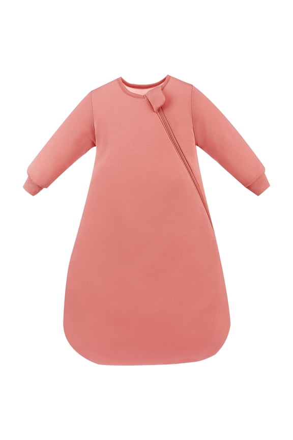 Supersoft Long Sleeve Sleep Sack 1.0 TOG, Premium Baby Sleeping Bag 2-Way Zipper Sleep Sack with Sleeves 3-6 Month, Coral