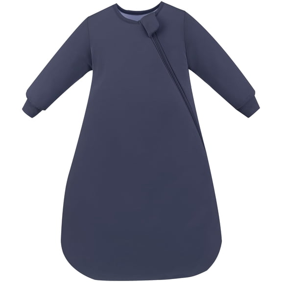 PurComfy Supersoft Long Sleeve Sleep Sack 1.0 TOG, Premium Baby Sleeping Bag 2-Way Zipper Sleep Sack with Sleeves 3-6 Month, Midnight