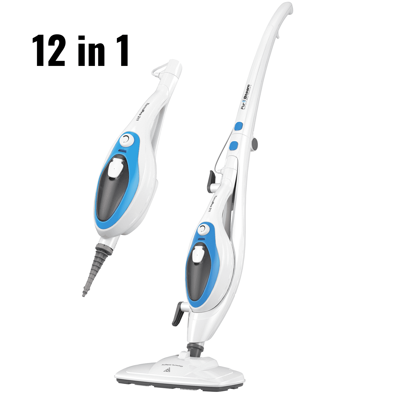 PurSteam 12-in-1 Steam Mop, Floor Steamer with Detachable Handheld Steam Cleaner for Tile, Hardwood Floors