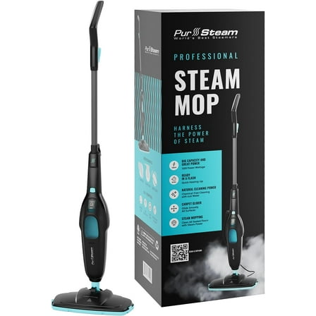 PurSteam Professional Steam Mop | Multi-Surface Floor Cleaner for Hardwood, Tile, Laminate & Carpet | Fast Heating, Lightweight & Chemical-Free Cleaning