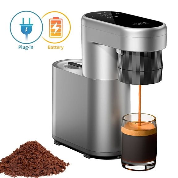 Pura Coffee Portable Espresso Machine  Instant Heating & Cold Brew, Battery & Plug Modes, Space-Saving Rotatable Design, for Home, Camping