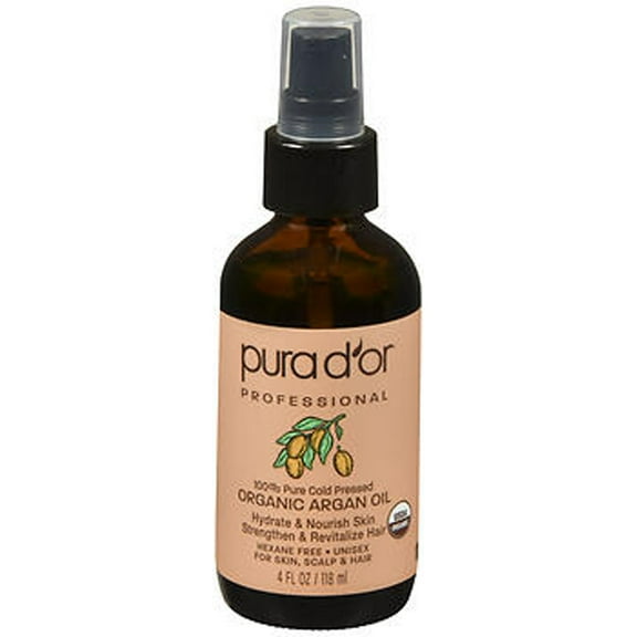 Pura D'Or Professional Organic Argan Oil, 4 fl oz