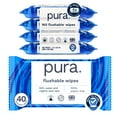thumbnail image 1 of Pura Flushable Fragrance-Free Allergy UK Certified Toilet Wipes, 160 Count (Choose Your Count), 1 of 7