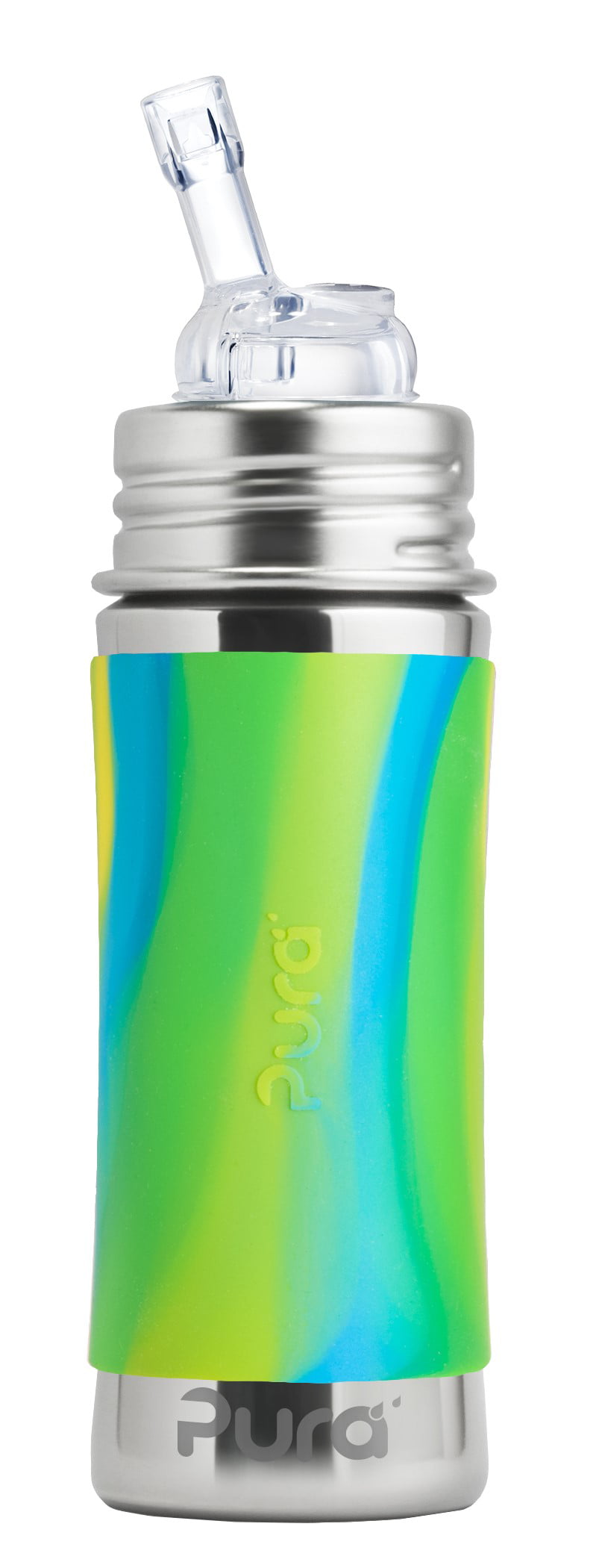 Pura Kiki 9oz/260 ml Stainless Steel Insulated Bottle w/Silicone Straw &  Sleeve, 100% Plastic-Free, MadeSafe Certified, 100% Medical-Grade Silicone