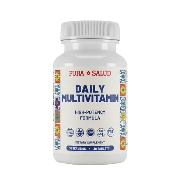 Pura Salud Daily Multivitamin, High-Potency Formula, Supports Immune System with Antioxidants, 30 Count