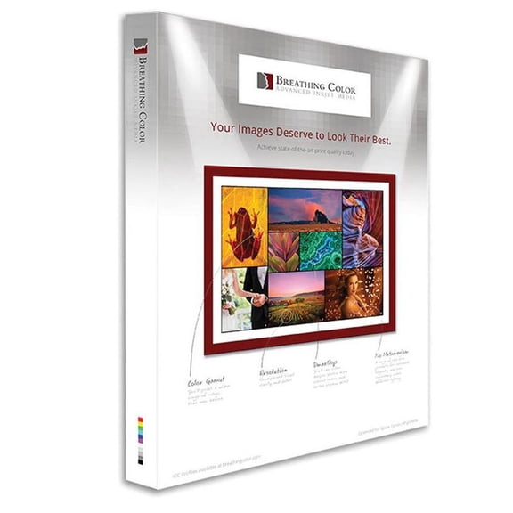 Breathing Color Pura Smooth, Aqueous Fine Art Paper, Smooth Matte Surface, 300gsm, 17x22", 25 Sheets