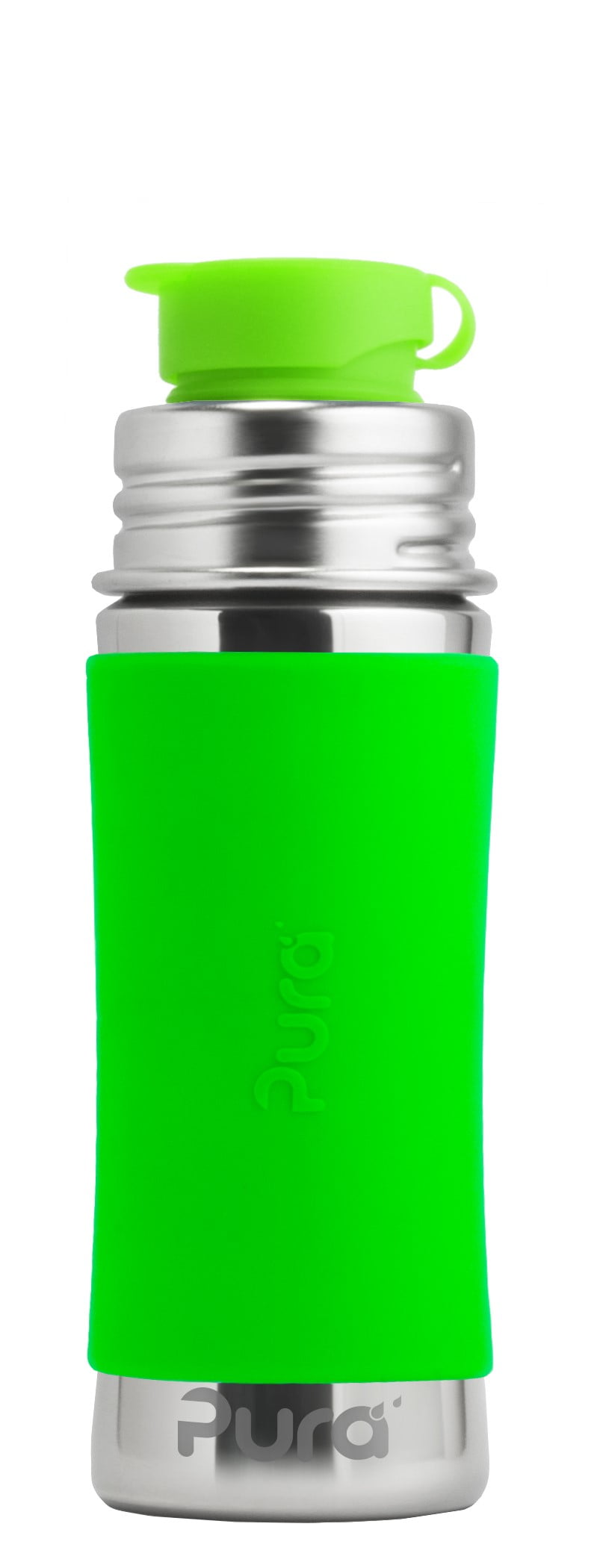 Pura Sport 11 oz / 325 ml Stainless Steel Kids Sport Bottle with Silicone Sport Flip Cap
