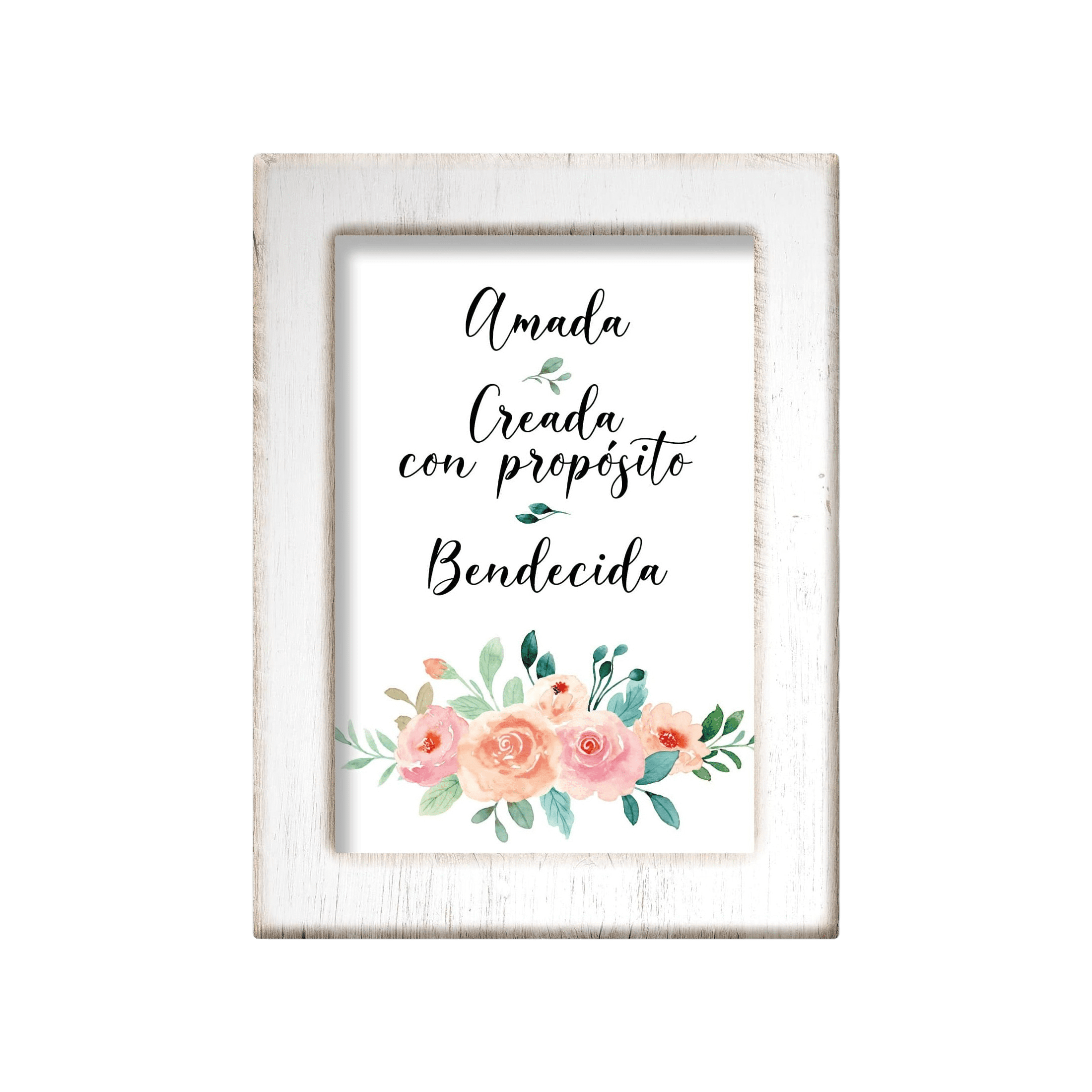 Pura Vida Books White Frame Picture "Nada Me Separara"