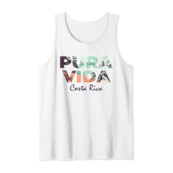 Pura Vida Costa Rica Colorful Tropical Beach Tank Top Size S-3XL