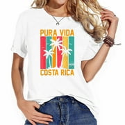 Pura Vida Costa Rica Family Vacation 2022 Matching Cute Graphic Tee - Short Sleeve Women's T-Shirt Perfect for Summer