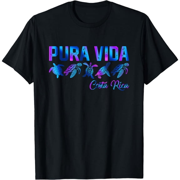 Pura Vida Costa Rica Sea Turtle Tropical Beach Vacation T-Shirt