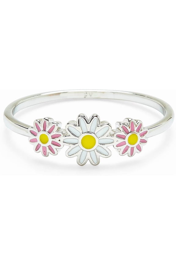 Silver Disney Daisy Duck Enamel Ring - Brass Base Band, Rhodium Plating - Size 6