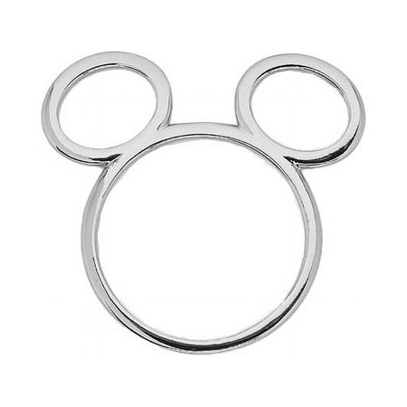 Pura Vida Silver Disney Mickey Mouse Cutout Ring - Brass Base Band, Rhodium Plating - Size 7
